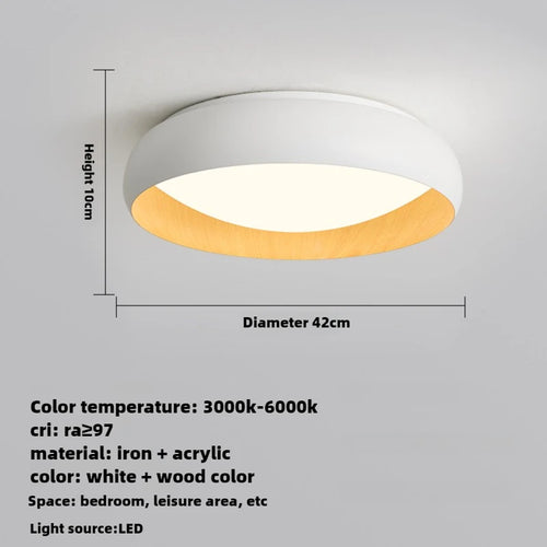 lampe minimaliste japonaise rétro circulaire anti éblouissement éclairage doux - vue 8 sur 12