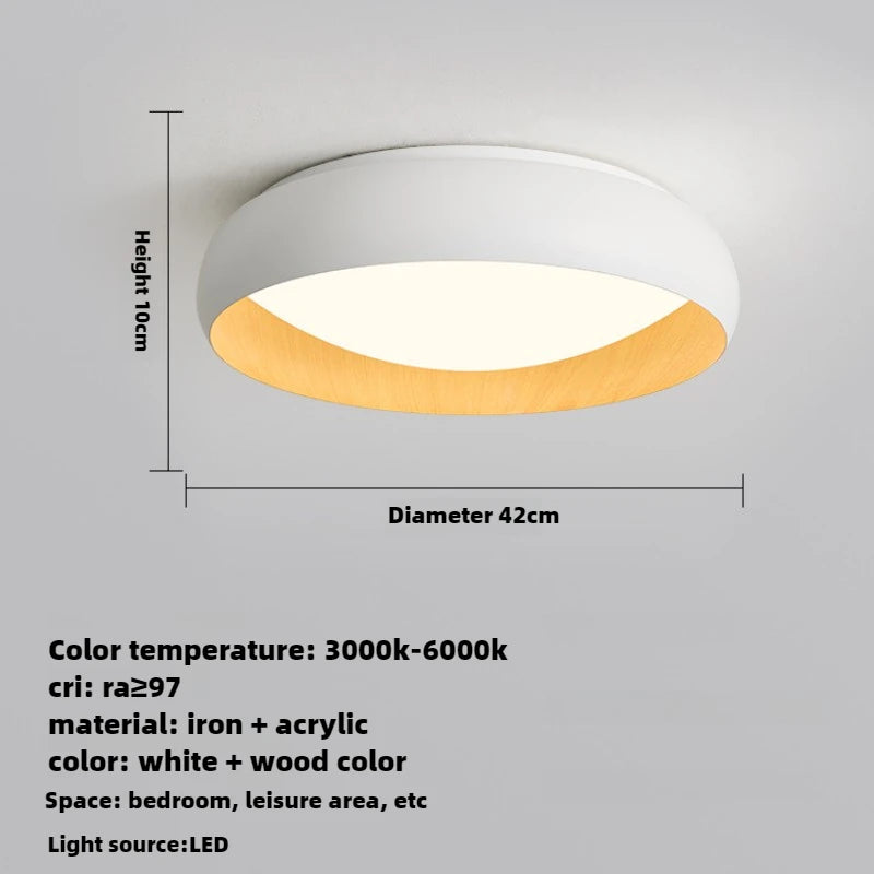 lampe minimaliste japonaise rétro circulaire anti éblouissement éclairage doux - vue 7 sur 12