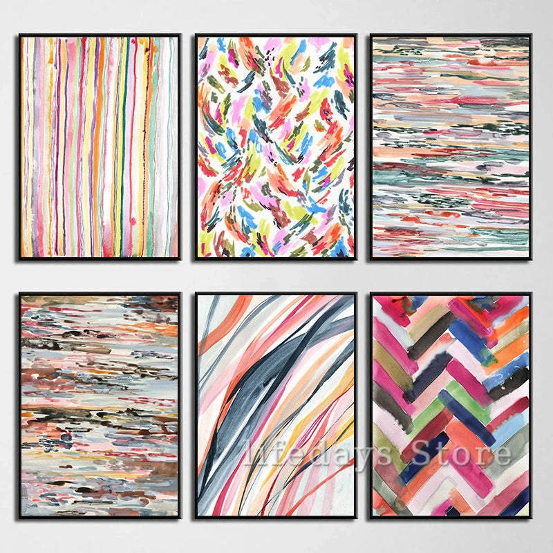 affiches géométriques abstraites à l'aquarelle pour décoration moderne