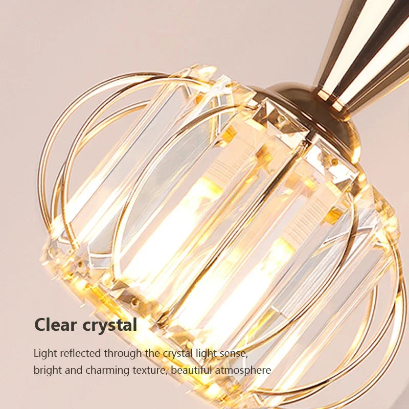 lustre moderne en cristal pour éclairage décoratif élégant - vue 10 sur 18