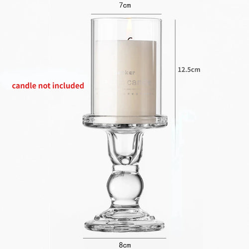 bougeoir en verre pour bougies pilier et coniques décoration intérieure - vue 10 sur 12