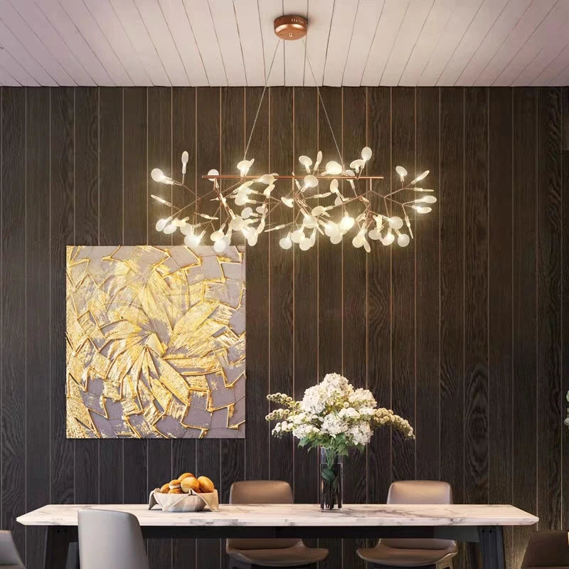 lustre led moderne avec branches rondes pour suspension