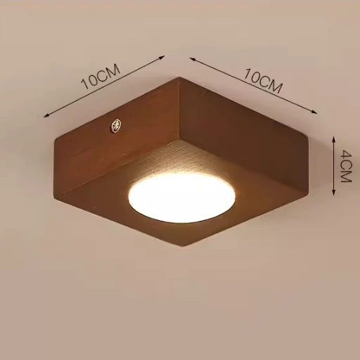 plafonnier led carré design nordique en bois acrylique luminaire décoratif créatif - vue 7 sur 8