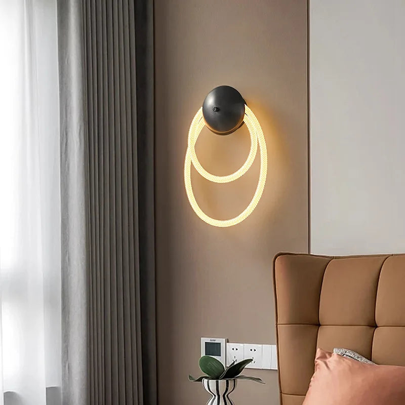 applique murale led en silicone anneau 3000k créative distinctive - vue 3 sur 10