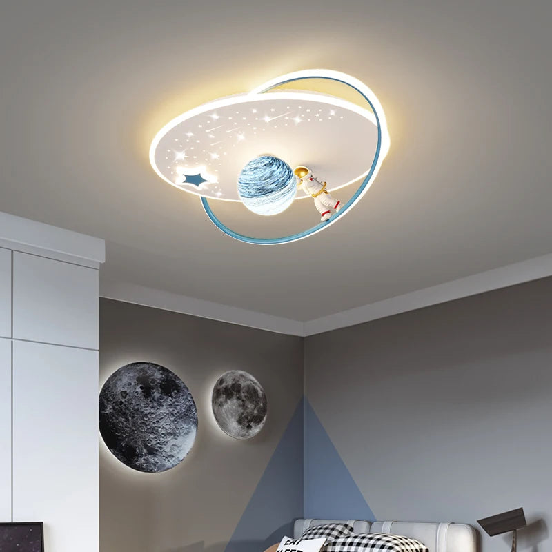 plafonnier moderne minimaliste astronaute planète décoratif pour enfants