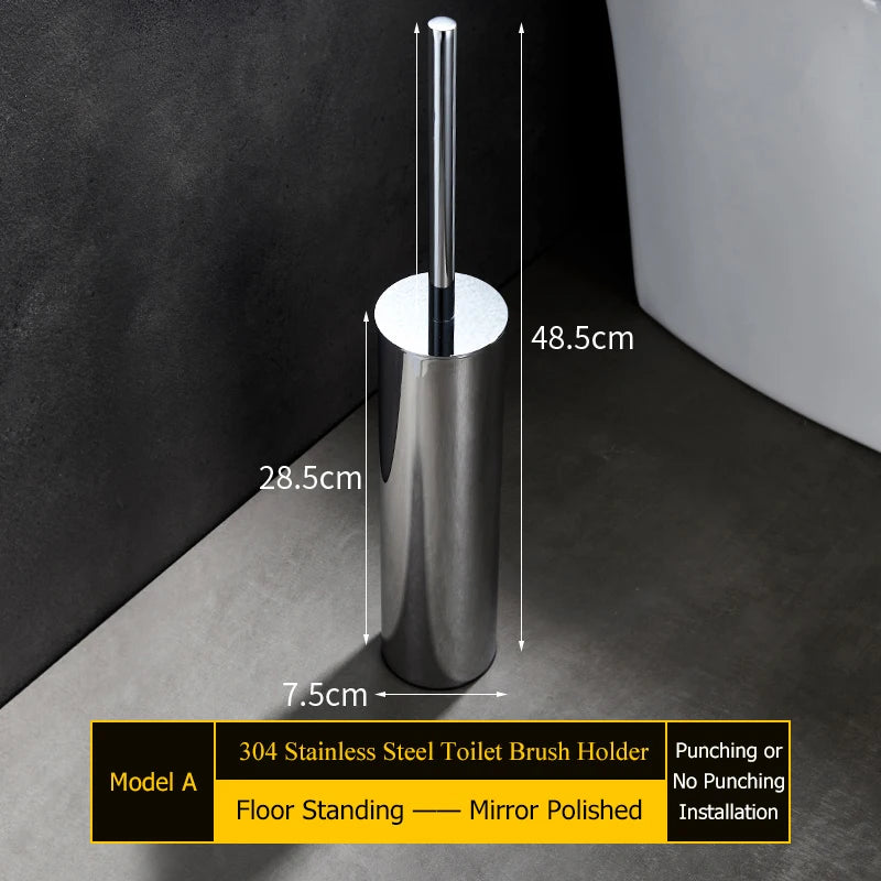 porte-brosse mural en acier inoxydable pour salle de bain