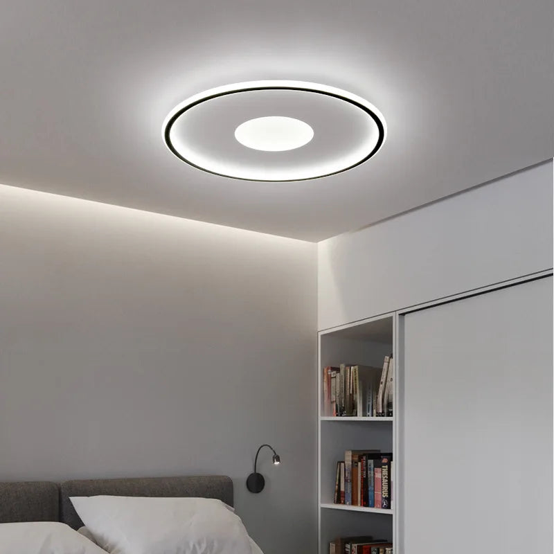 plafonnier led ultra mince moderne rond montage en surface - vue 4 sur 24