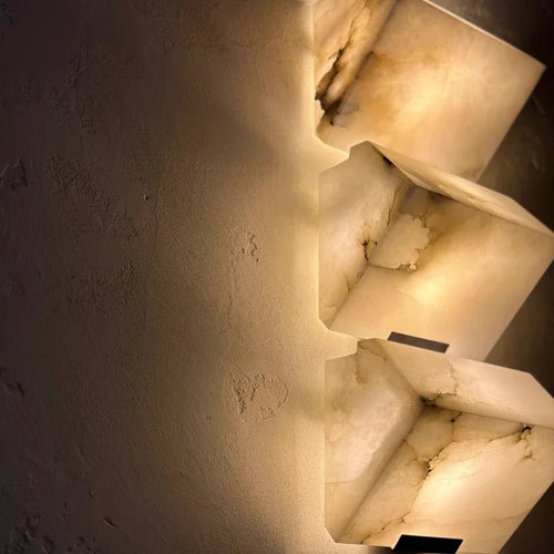 applique murale moderne en marbre avec lumières led