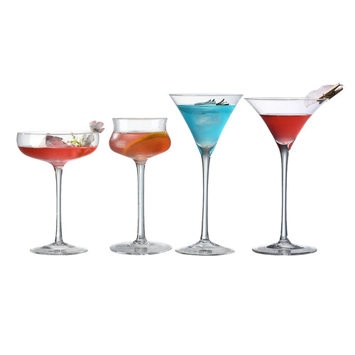 Verres à pied cocktail champagne martini style vintage
