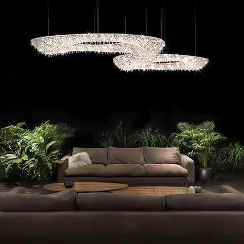 lustre créatif élégant en cristal transparent pour intérieur - vue 3 sur 10