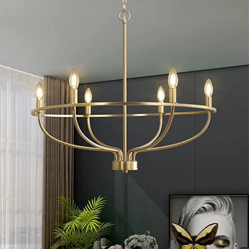 lustre industriel rétro en fer à 6 têtes pour décoration intérieure