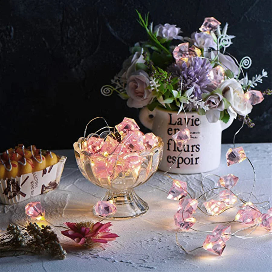 guirlande lumineuse en cristal pour décorations de fêtes - vue 6 sur 8
