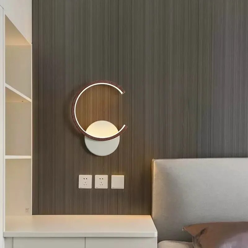 Applique murale LED en bois moderne