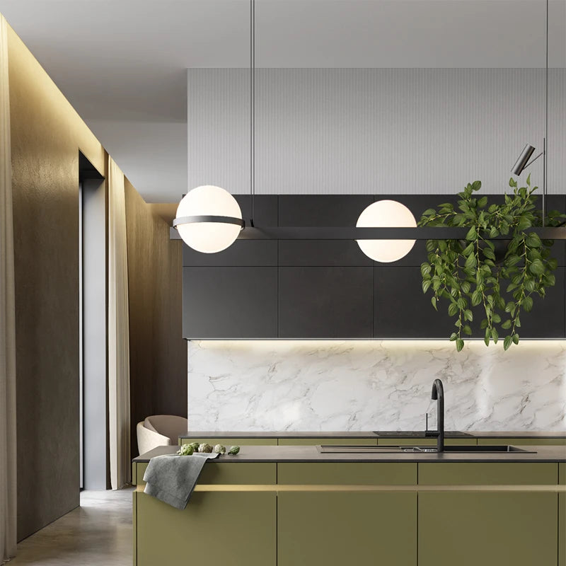 lustre moderne nordique avec pot de fleur et led intégrée