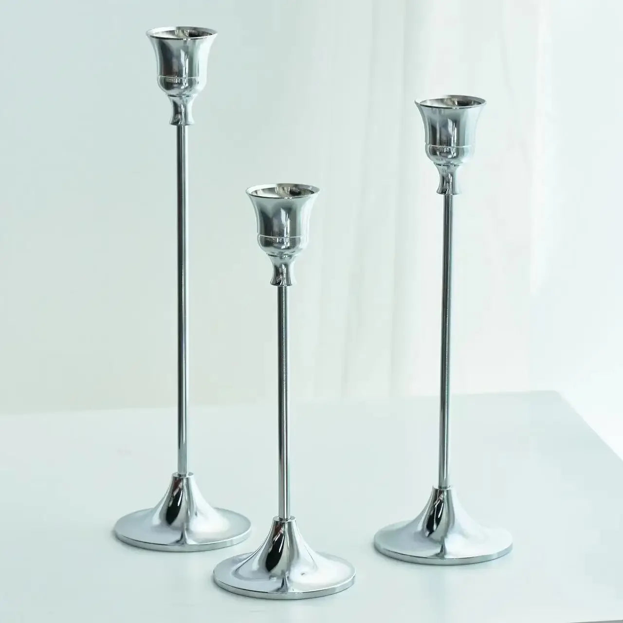 kit de bougeoirs décoratifs en laiton doré pour mariage et dîner - vue 10 sur 18