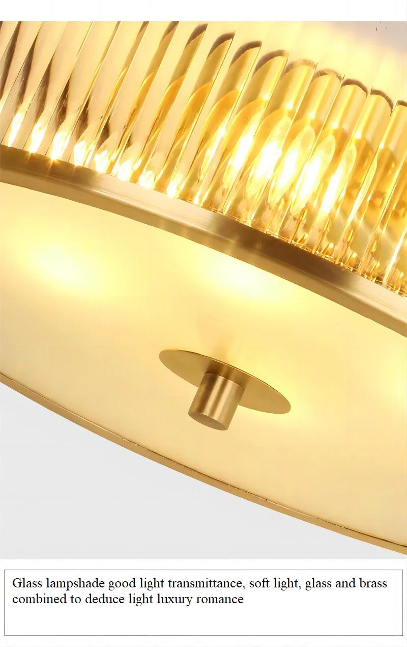plafonnier led en cuivre et cristal design créatif pour intérieur décoratif - vue 6 sur 8