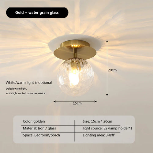 Plafonnier LED boule en verre moderne - vue 9 sur 14