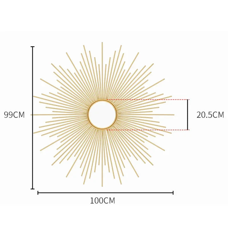 décoration murale en métal style nordique miroir de luxe en fer forgé - vue 17 sur 18