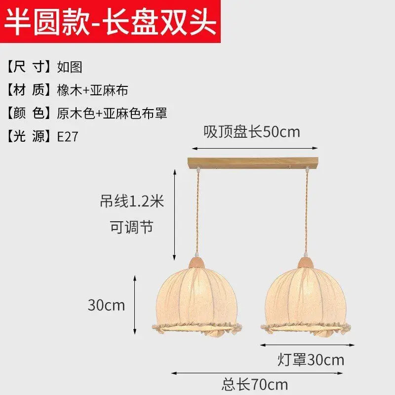 Lustre nordique en tissu de coton et de lin - vue 11 sur 16