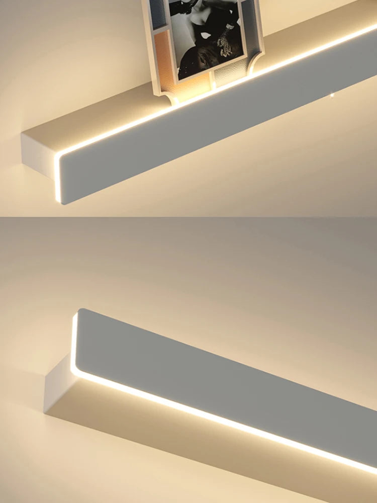 lampe de chevet minimaliste avec étagère longue pour ambiance décontractée