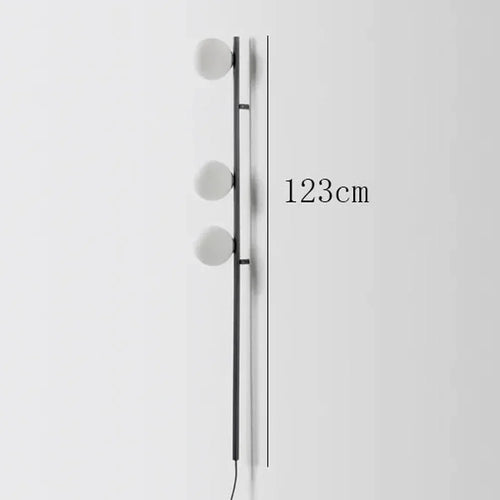 applique murale led longue avec prise de câble en verre rond - vue 4 sur 7