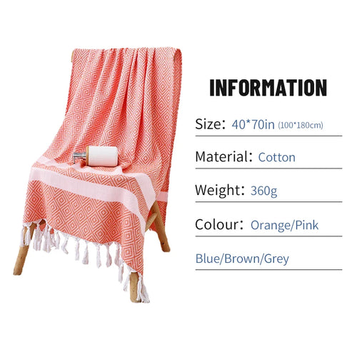 serviette de plage turque coton motif imprimé bohème