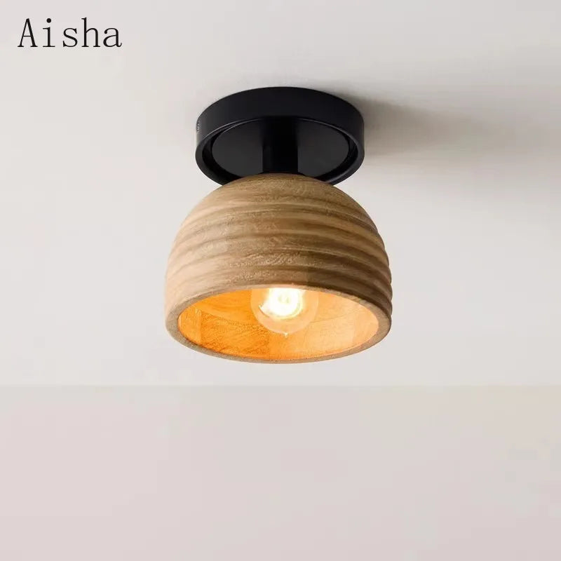 plafonnier rétro en bois style américain pour décoration intérieure - vue 5 sur 5