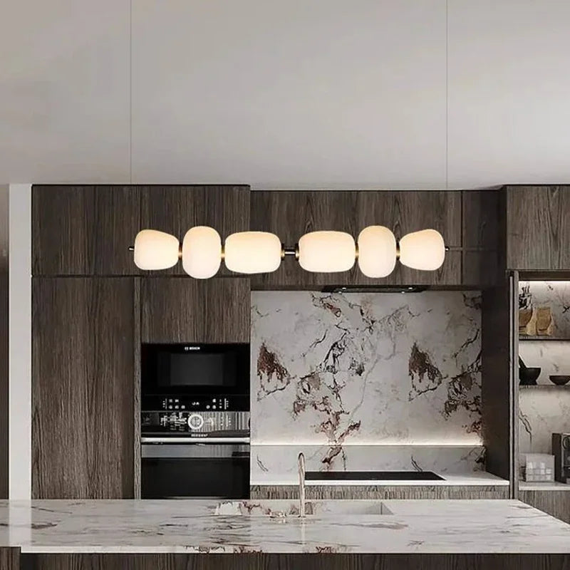 suspension moderne en verre laiteux pour intérieur élégant - vue 7 sur 12