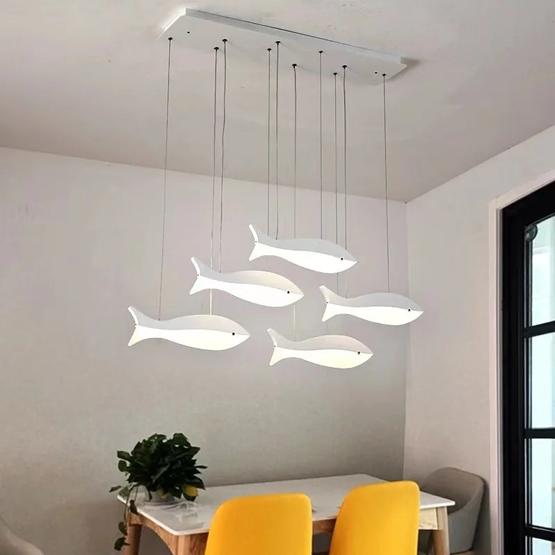 lustre led acrylique suspendu forme de poisson moderne