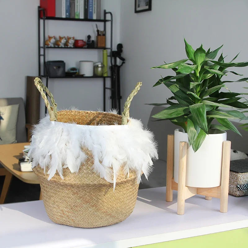 panier en osier tressé pour rangement et décoration polyvalente - vue 7 sur 18