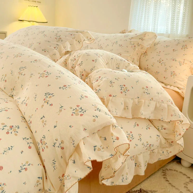 housse de couette bonenjoy en dentelle imprimée avec volants