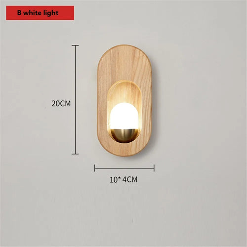applique murale moderne nordique en bois avec led décorative - vue 10 sur 10