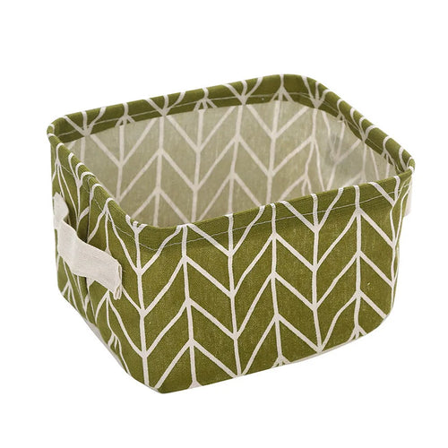 panier de rangement pliable en toile avec poignée coton et lin - vue 15 sur 22