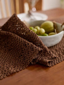 Chemin de table bohème nordique tissé avec pompons