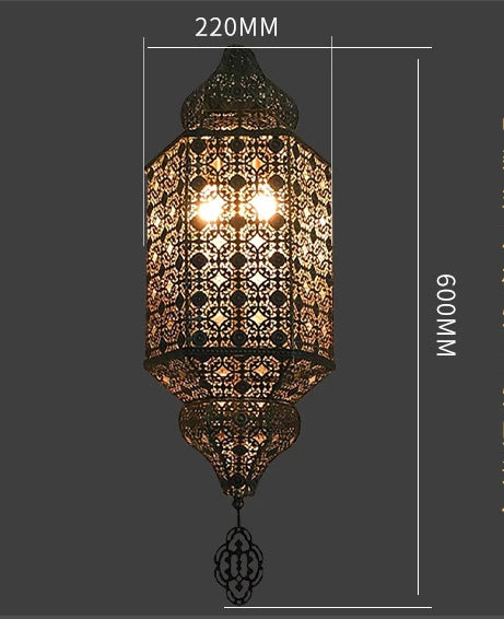 lustre rétro thaïlandais style arabe pour restaurant et bar - vue 7 sur 9