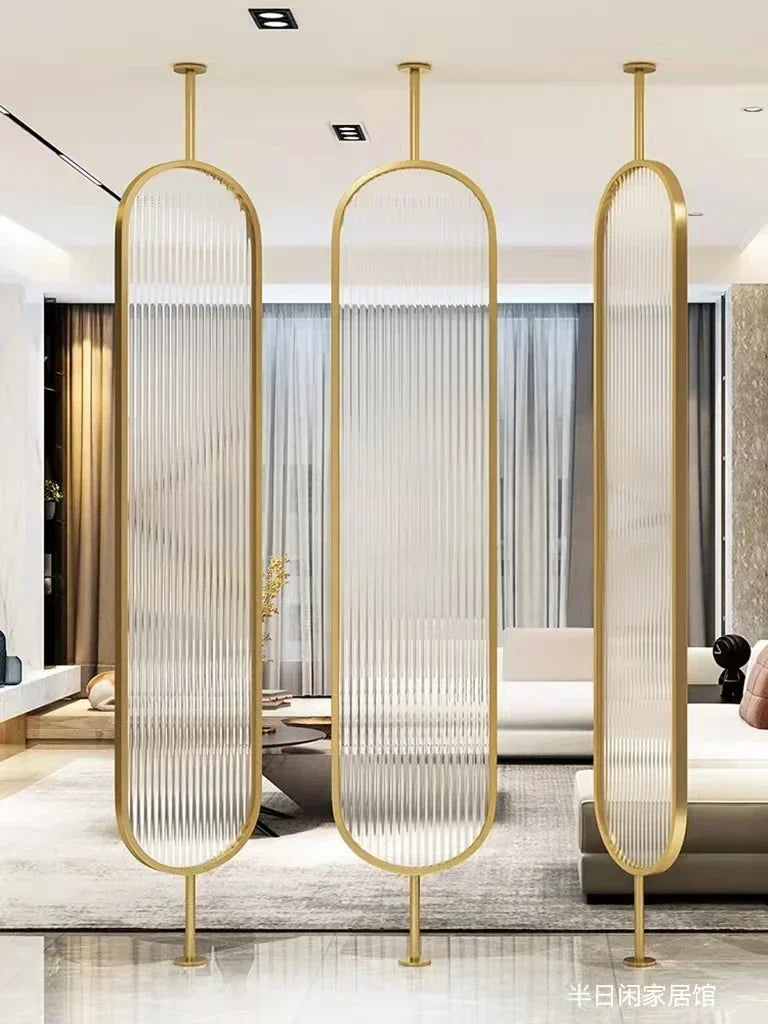 cloison de séparation en verre de luxe rotative en acier inoxydable