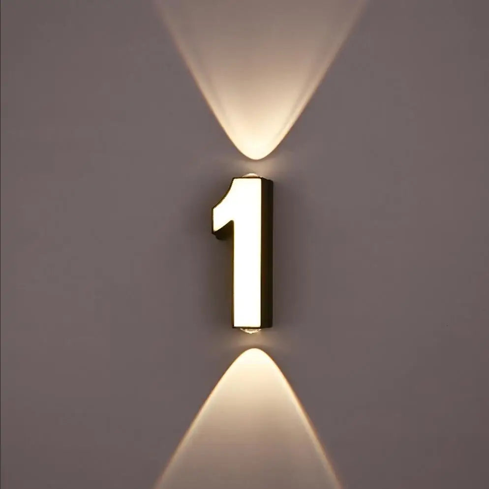 applique murale LED numéro de chiffre intérieur et extérieur IP65 étanche moderne minimalisme Style aluminium porche lumières de jardin - vue 7 sur 15