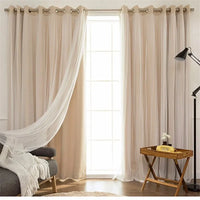 Voilage rideau double épaisseur style coréen chambre salon