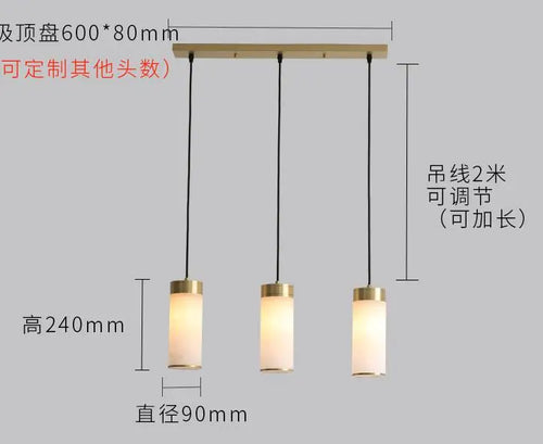 suspension rétro en cuivre avec abat-jour en marbre pour intérieur et jardin - vue 8 sur 9