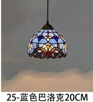 lustre en verre style tiffany rétro pour intérieur méditerranéen - vue 20 sur 30