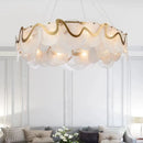 lustre moderne en verre doré pour décoration élégante