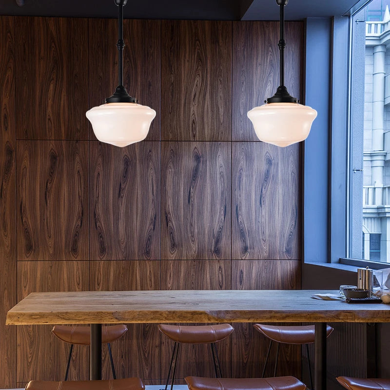 plafonnier vintage en verre suspension style industriel nordique