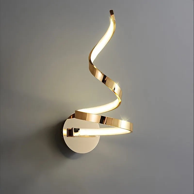 lampes led spirale modernes bande minimaliste fer - vue 3 sur 12