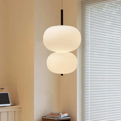 Kobuc Design nordique salon suspension avec grande boule ronde abat-jour en verre créatif bois lustre salle à manger chevet - vue 2 sur 13
