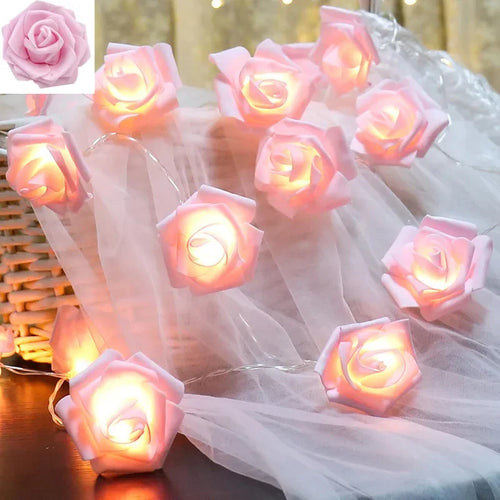 guirlande lumineuse roses en mousse pour mariage et saint valentin - vue 8 sur 11