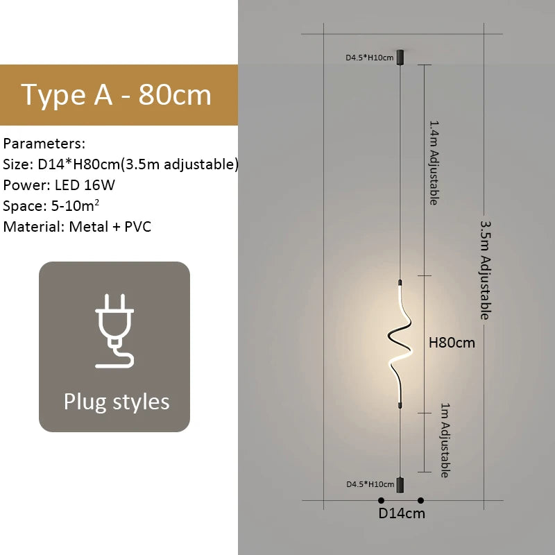 lampadaire suspendu minimaliste à led design moderne pour décoration intérieure