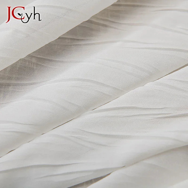 Voilage moderne plisse transparent pour salon fenetre decor interieur