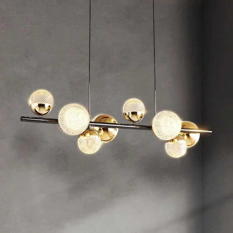 lustre moderne en verre led pour décoration intérieure