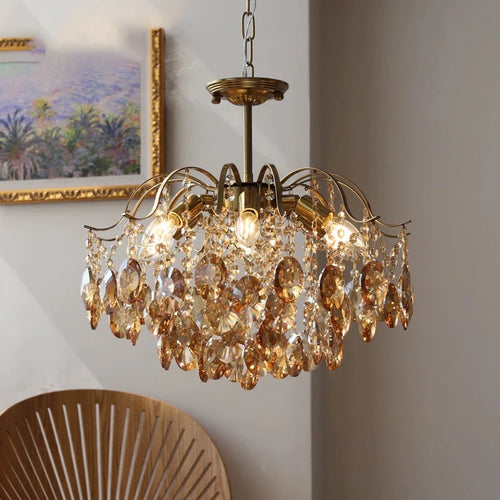 lustre en cristal de luxe pour décoration rétro élégante - vue 2 sur 8