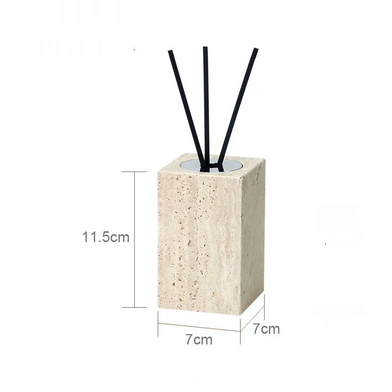 ensemble accessoires salle de bain en travertin beige naturel - vue 26 sur 28